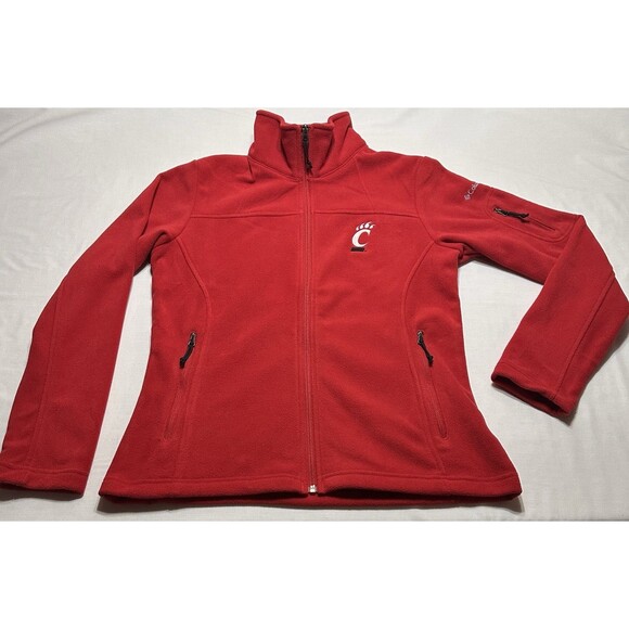 Cincinnati Bearcats Columbia Fleece Jacket Womens Size Medium Red Full Zip NCAA - Picture 1 of 10